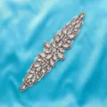 Exquisite rhinestone applique detail, rose gold crystal pearl for bridal sash belt. - Rose Gold