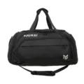 Large capacity black travel duffel bag gym sports bag with comfortable straps and wet dry separation - Black