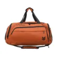 Orange large capacity duffel bag travel gym sports bag with black handles and straps. - Orange Red