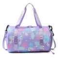 Cute Unicorn Print Duffle Bag Purple Gradient Sports Gym Bag for Women Travel Crossbody - 17" / Light Purple
