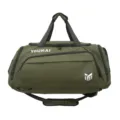 Olive green large capacity travel duffel gym bag with dry wet separation and shoulder strap. - Army Green