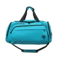 Cyan large capacity duffel bag, sports fitness gym bag for travel and outdoor activities. - Lake Blue