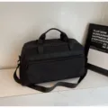 Black travel duffel bag large capacity waterproof gym shoulder bag for commuter. - Black