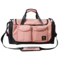 Large capacity travel duffel bag gym shoulder bag for men and women pink and black design - Pink