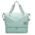 Mint green travel duffel bag large capacity fitness gym bag with shoe compartment. - Green