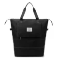 Grand sac de voyage pliable imperméable sac à main cabas de voyage léger pour femme - Noir