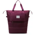 Grand sac de voyage pliable de grande capacite impermeable sac cabas de bagage leger. - Violet foncé