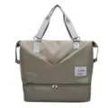 Gray large capacity travel duffel bag with separate bottom shoe compartment for gym fitness - Dawn Grey