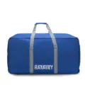 Large capacity blue oxford cloth travel duffel bag with durable straps and logo print. - Blue