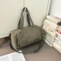 Large capacity travel duffle bag lightweight sports gym bag for women with shoulder strap - Smoke