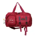 Multifunctional travel duffel bag for men and women, waterproof sports fitness gym bag. - With Pendant / Red