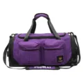 Purple grid gym duffel bag for sports training, outdoor travel, large capacity and dry wet. - Purple