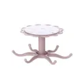 Pink plastic rotating hook storage rack, multifunctional swivel kitchen bathroom organizer. - Pink