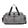 Large capacity gray travel duffel bag lightweight waterproof sports gym bag with shoulder strap - Grey - Expandable Model