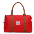 Grande borsa da viaggio in tela rossa borsone weekend portatile per donna e uomo viaggio. - Taglia L / Rosso