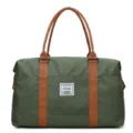 Grande borsa da viaggio in tela verde e marrone, borsone capiente per uomo e donna. - Taglia L / Verde