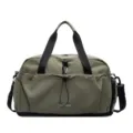 Khaki gray waterproof travel duffel bag, lightweight expandable sports gym handbag for women. - Green - Expandable Model