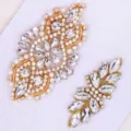 Bridal Rhinestone Lace Garter Gold Crystal Thigh Band Wedding Accessory Variant SKU - S (16-17 inch) / White Gold Rhinestone