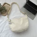 Lässige Waffel Knödel Umhängetasche, große Kapazität modische Segeltuch Schultertasche für Damen. - Elfenbein