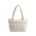 Weiße Gesteppte Puffer Tote Tasche Daunen Baumwolle Umhängetasche Winter Modische Damentasche - Gebrochenes Weiß
