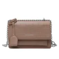 Elegante khakifarbene Krokodilmuster Ketten Umhängetasche für Damen, stilvolle Handtasche. - Khaki