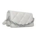 Weisse gesteppte Umhaengetasche fuer Damen, schicke Ketten Handtasche, elegante Schultertasche - Weiß