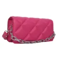 Pink quilted crossbody bag for women, stylish chic chain handbag with adjustable strap. - Rose Red