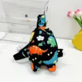 Kids cartoon dinosaur chest bag cute toddler sling bag casual canvas crossbody bag variant - Black