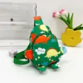 Cute kids cartoon dinosaur sling bag, lightweight chest pack and crossbody bag for toddlers. - Green