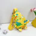 Cute yellow dinosaur kids sling bag, cartoon chest pack for boys and girls outdoor travel daily use. - Yellow