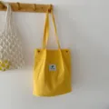 Gelbe Kord Schultertasche lässige große Kapazität Handtasche für den täglichen Gebrauch. - Gelb