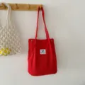 Rote Kord Umhaengetasche laessige Damen Schultertasche mit grossem Fassungsvermoegen - Rot