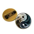 Yin Yang Tai Chi glass dome brooch pin vintage bronze alloy badge clothing accessory - Tai Chi Starry Sky Style 1 / Bronze