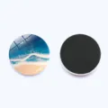 Round ocean wave fridge magnet, crystal glass soft magnetic whiteboard sticker for home. - Style 11