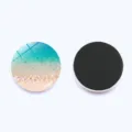 Round crystal glass fridge magnet featuring a scenic ocean beach wave design and magnetic back. - Style 7