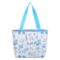 Lässige Canvas-Tasche für Damen mit blauem Graffiti-Druck, große Kapazität für Pendler. - Blau