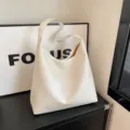 Weißer gewebter Schultertasche minimalistischer Pendler Unterarm Hobo Bag Große Kapazität - 34 / Weiß