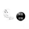 Customizable glass time gem metal cufflinks for men formal wear suit shirt accessories - Silver