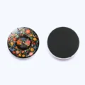 Floral vinyl record fridge magnet, 30mm round crystal glass magnetic sticker for home decor. - Botanical Floral Record Style (JY9702-1) / Diameter 30MM