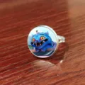 Adjustable metal ring featuring a cute cartoon monster design, perfect as a fashion accessory. - Style 11 (JY9654-11) / Adjustable Open