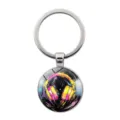 Colorful headphone vinyl record keychain metal glass cabochon pendant car bag ornament gift - Colorful Headphone Record Style (JY9706-6)