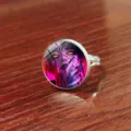 Adjustable anime character glass cabochon ring stylish fashion finger jewelry gift for fans - Style 4 (JY9654-4) / Adjustable Open