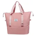 Rosa Nylon Reise-Dufflebag mit Nass-Trocken-Fach, große kapazität wasserdichte Sporttasche. - Rosa