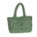 Grüne Flauschige Tote Tasche Winter Plüsch Shopper Handtasche Bequeme Schultertasche - Grün
