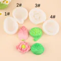 Set de molde de silicona para fondant hoja de flor de loto decoración de pasteles de chocolate - Set de 4 piezas / Transparente