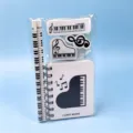 Conjunto de papeteria de notas de piano con cuaderno y lapices para regalos de estudiantes de musica. - Set de Papelería Musical PT172 (Estilo Piano Blanco)