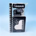 Piano music theme stationery set including notebook and pencils, perfect student gift. - PT172 Music Stationery Set (Black Piano Style)