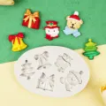 Molde de silicona navideño para decoración de tartas, repostería, fondant y manualidades. - Estilo 1 (A195) / Gris