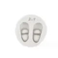 Silikon Babyschuh Form fuer Kuchen Dekoration Fondant Schokolade Backenwerkzeug. - Typ 2 Babyschuhe mit Schleife Stil / Grau
