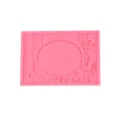 Rosa Silikonform mit Vintage Bilderrahmen und Blumen Relief Design fuer Heimwerker DIY. - 2# 19-43 Rosa